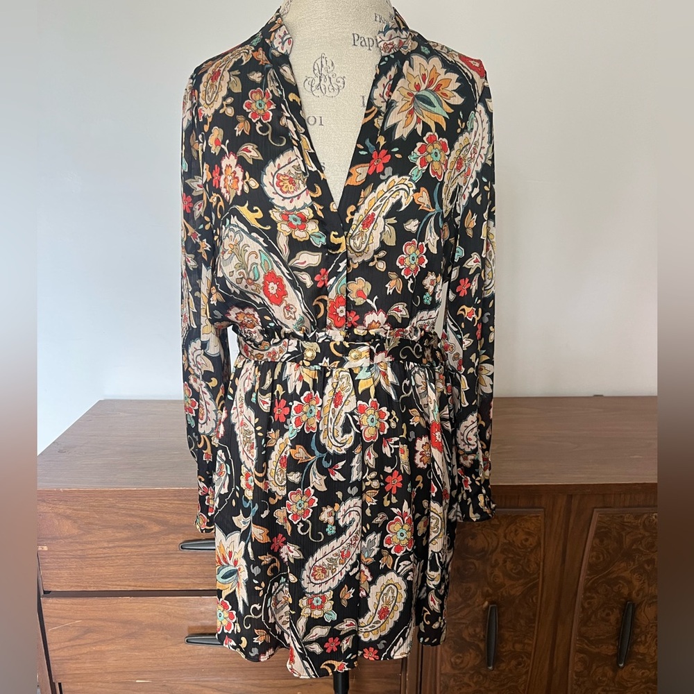 Floral Paisley Wrap Dress